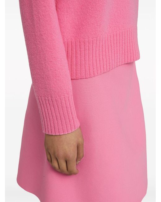 Jil Sander Pink Raglan-sleeve Wool Sweater - Women's - Wool