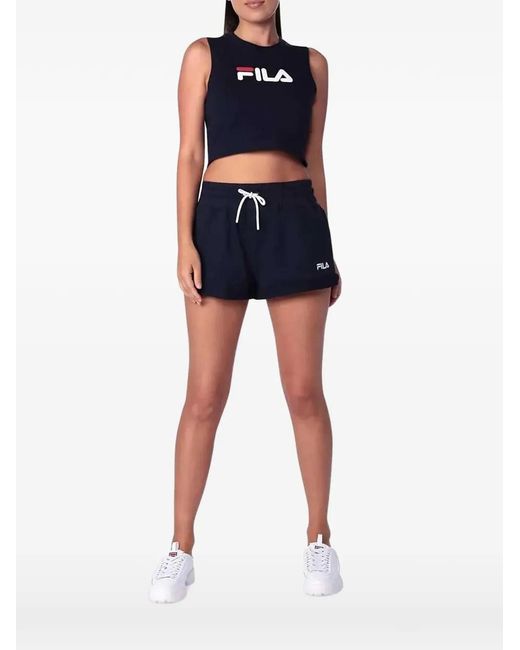 Fila Black Knit Cropped Compression Top