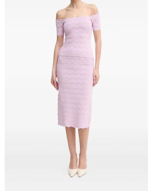 Falda midi Eloise Hervé Léger de color Pink
