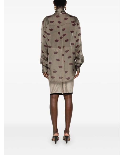 Stella McCartney Brown Abstrac-Print Shirt