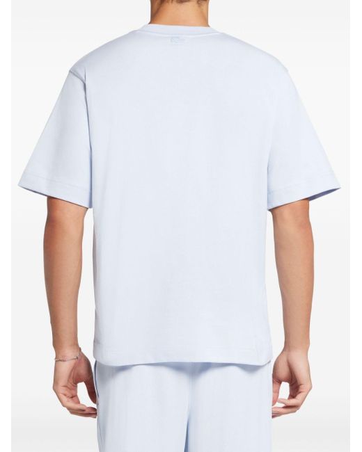 Lacoste White Light Blue Organic Cotton T-shirt for men