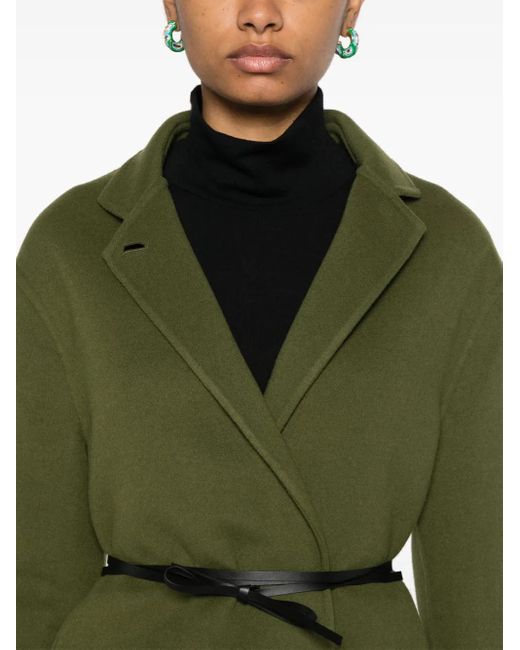 Fabiana Filippi Green Belted Single-Breasted Coat