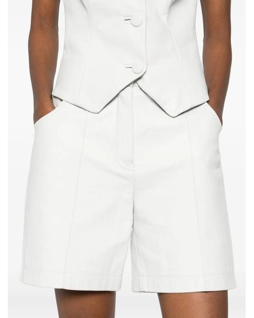 MITILIANE COUTURE White Leather Shorts