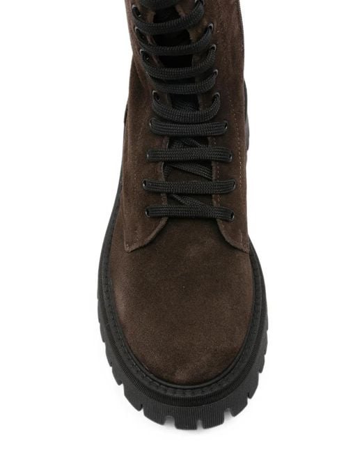 GISEL B Black Lace-Up Suede Boots