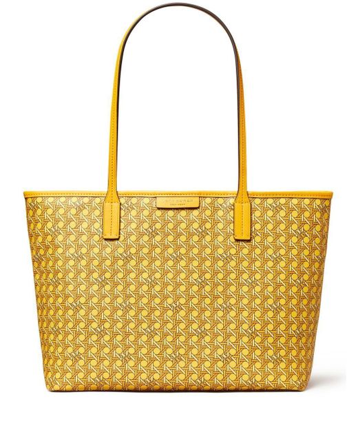 Tory Burch Ever Ready Monogram Tote in Yellow | Lyst