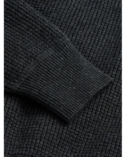 RRL Black Waffle Crew-Long Sleeve-Pullover for men