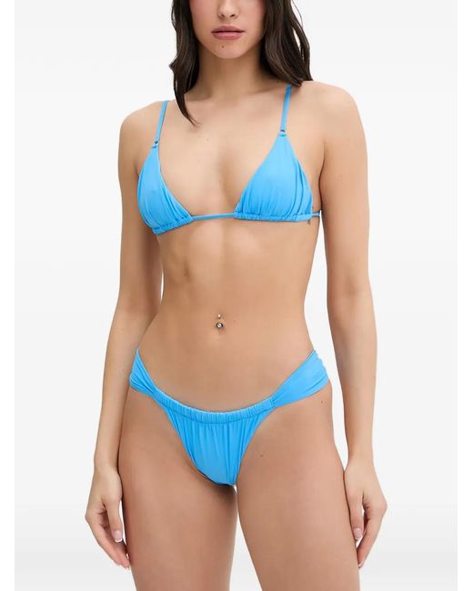 Melissa Odabash Blue Corvo Ruched Triangle Bikini Top