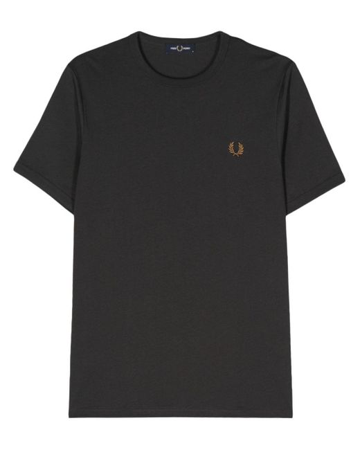 Fred Perry Katoenen T-shirt Met Geborduurd Logo in het Black voor heren