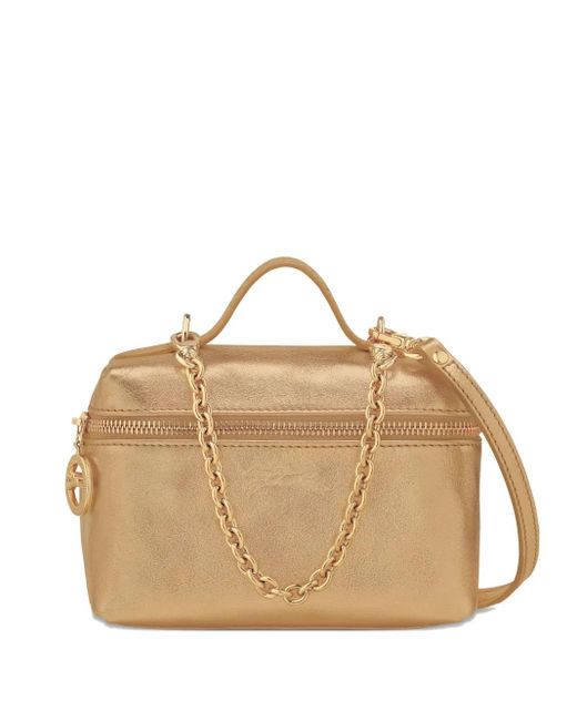 Longchamp Natural Le Pliage Xtra Xs Zip Chain Cross Body Bag