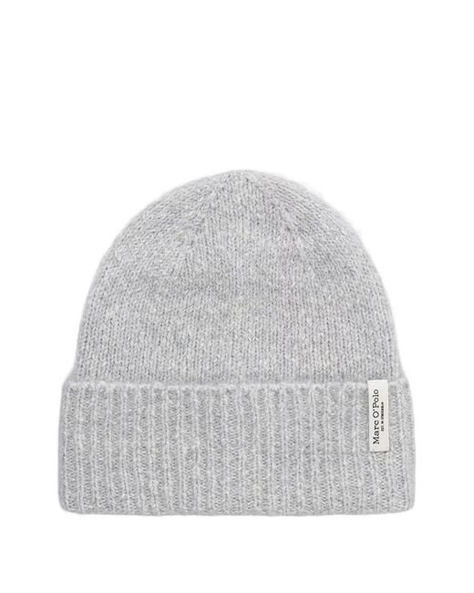Marc O' Polo Gray Ribbed-Knit Beanie Hat