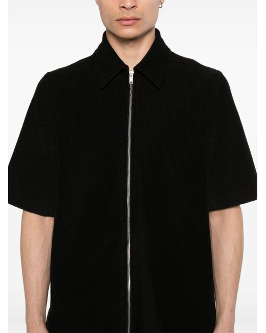 Jil Sander + Frottee-Hemd mit Reißverschluss in Black für Herren