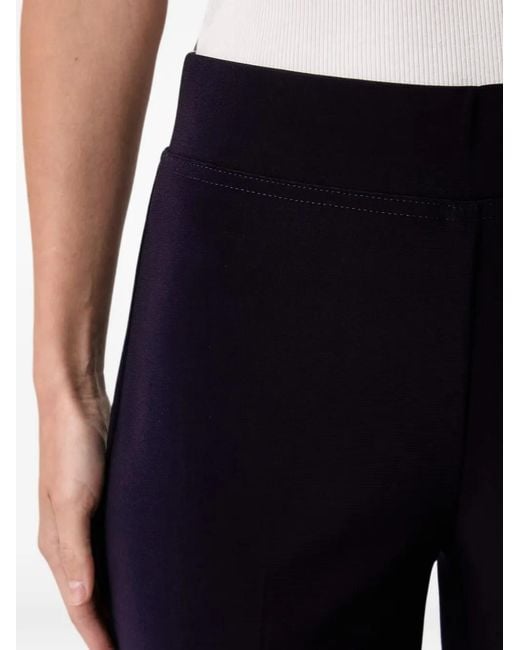 Joseph Ribkoff Blue Pressed-Crease Rear-Slit Trousers