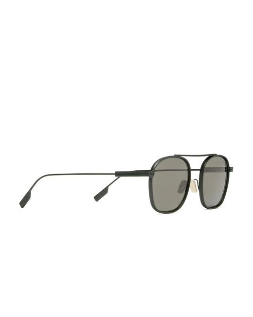 Zegna Gray Logo-Detail Sunglasses for men