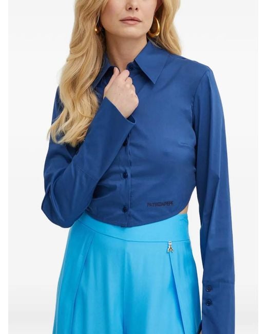 Patrizia Pepe Blue Logo Buttoned Shirt