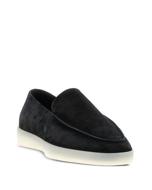 Fear Of God Black Suede Logo-Patch Loafers for men