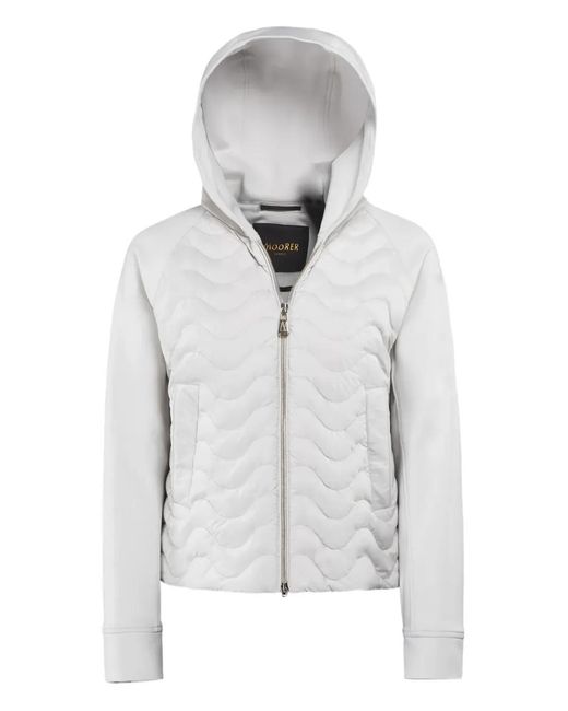 Moorer Gray Bertha Quilted Hooded Jacket