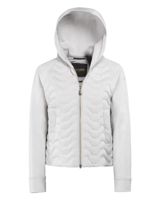 Moorer Gray Bertha Quilted Hooded Jacket