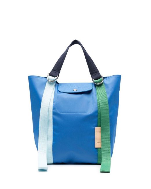 Longchamp Blue Le Pliage Re-play Tote Bag