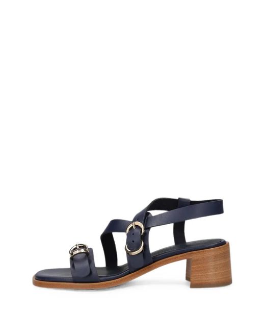 Frau Blue Multi-Strap Leather Sandals