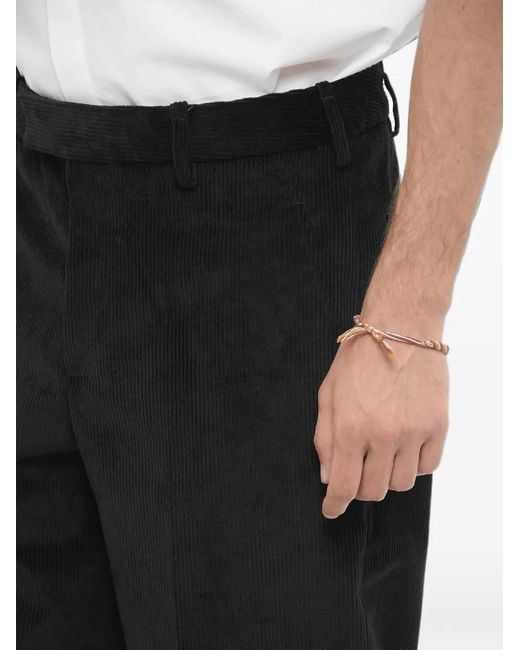 Neil Barrett Black Ribbed Velour Loose-Fit Trousers for men