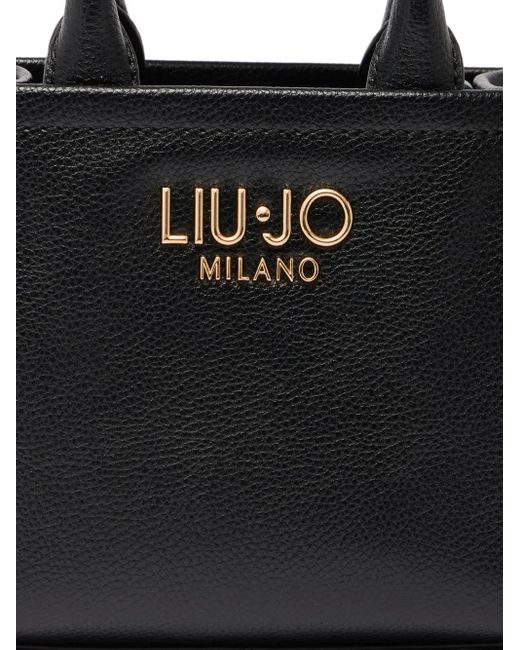 Liu Jo Black Mini Logo-Plaque Tote Bag