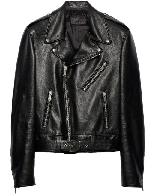 【関税&送料込】Prada Black Leather Jacket Black Leather jacket | PRADA