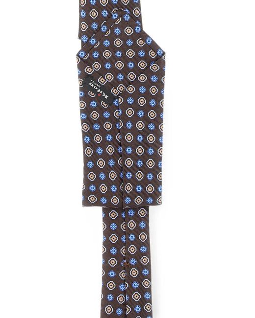 Kiton White Micro-Pattern Tie for men