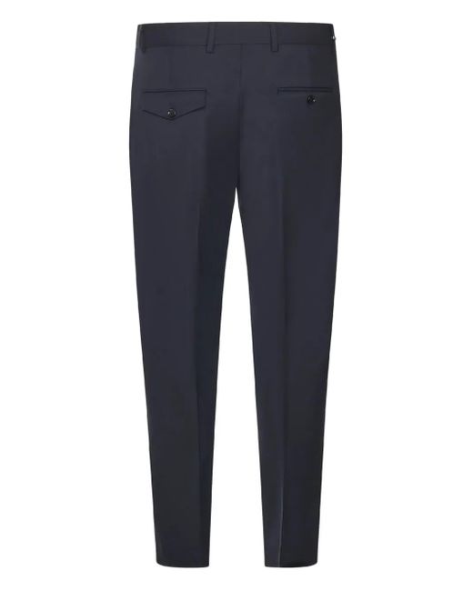 BE ABLE Blue Pleated-Design Side-Pockets Trousers for men