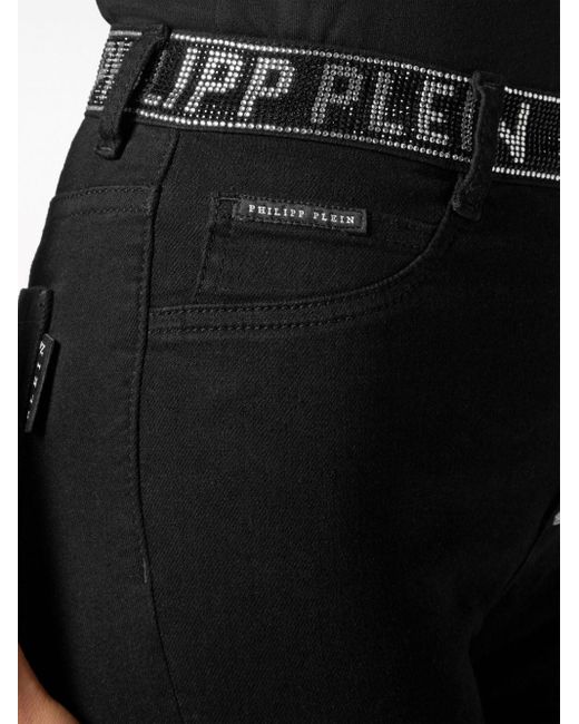 Philipp Plein Black Skinny-Jeans mit Kristallen
