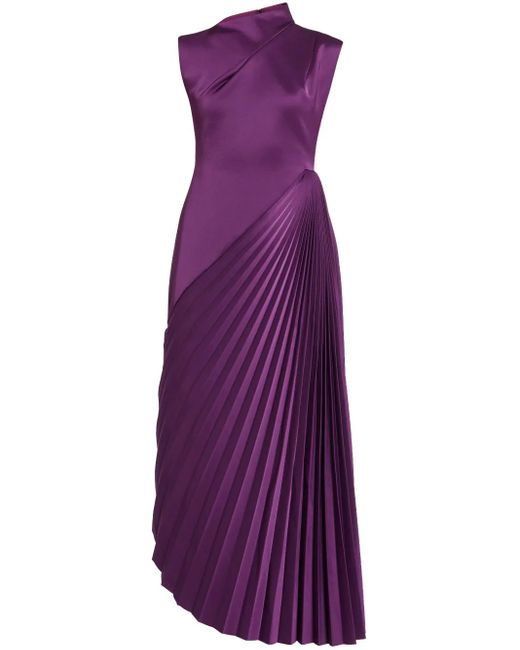 Chats by C.Dam Purple Asymmetric Maxi Dress