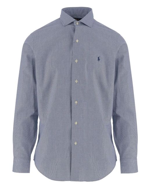 Polo Ralph Lauren Blue Checked-Pattern Cotton Shirt for men