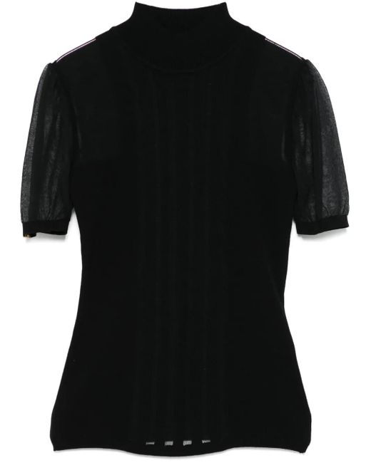 Elisabetta Franchi Black High-Collared Top