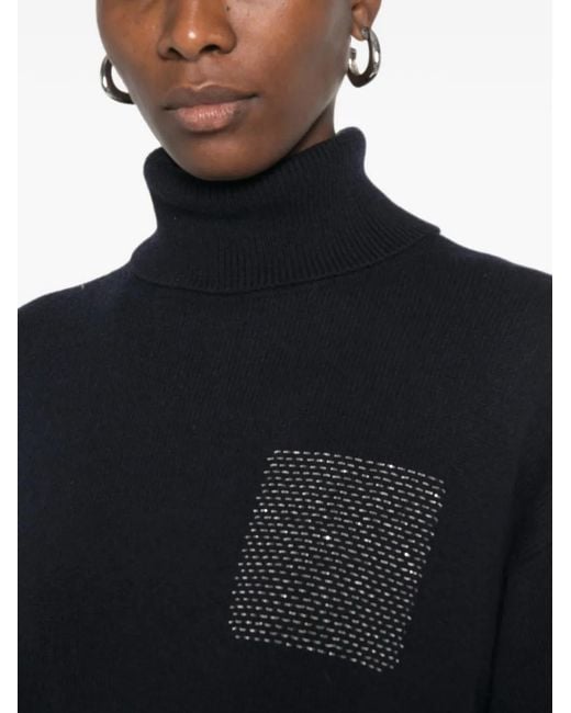 Peserico Black Embellished Roll-Neck Jumper
