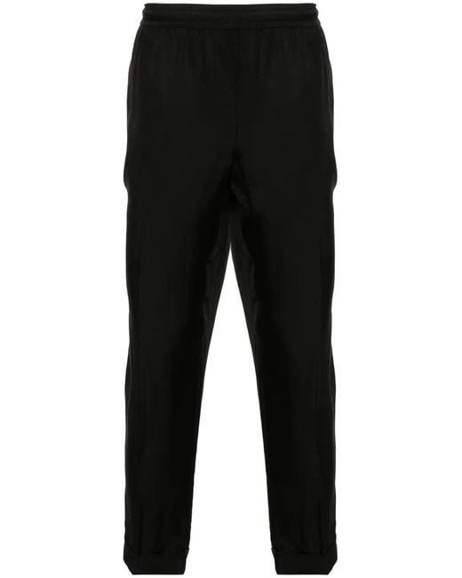 Neil Barrett Black Pressed-Crease Tapered Trousers for men