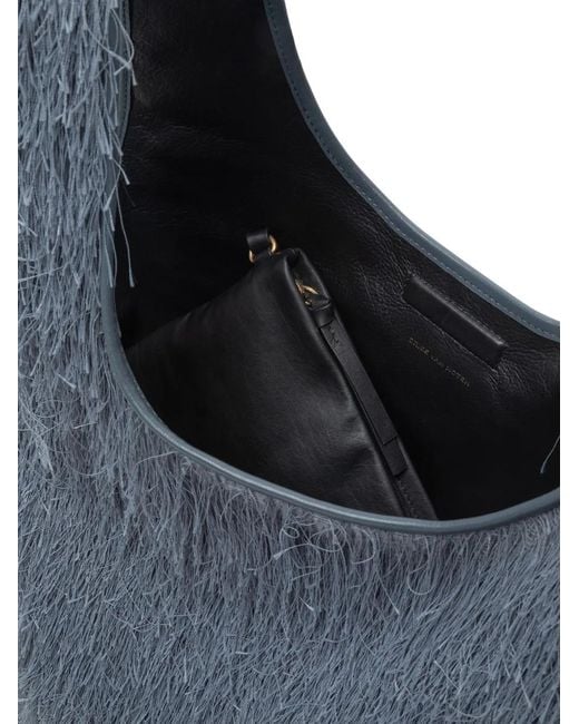 Dries Van Noten Blue Fringed Tote Bag