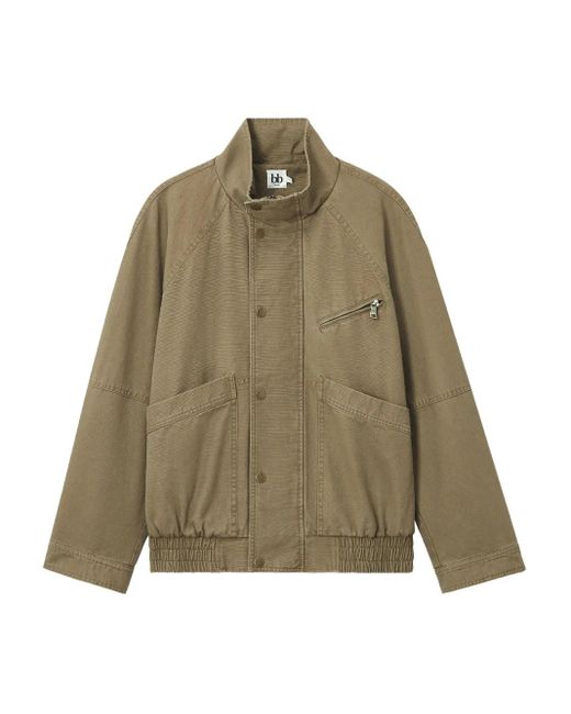 B+ AB Green Button-Fastening Pocket Jacket