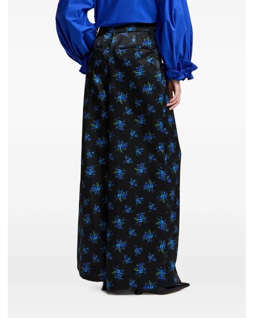 Essentiel Antwerp Blue Karmen Floral-Print Palazzo Pants