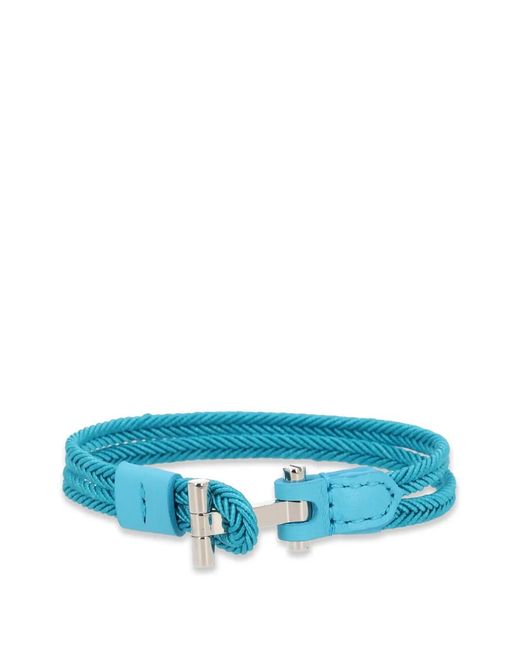 Tom Ford Blue Braided T-Bar Bracelet for men