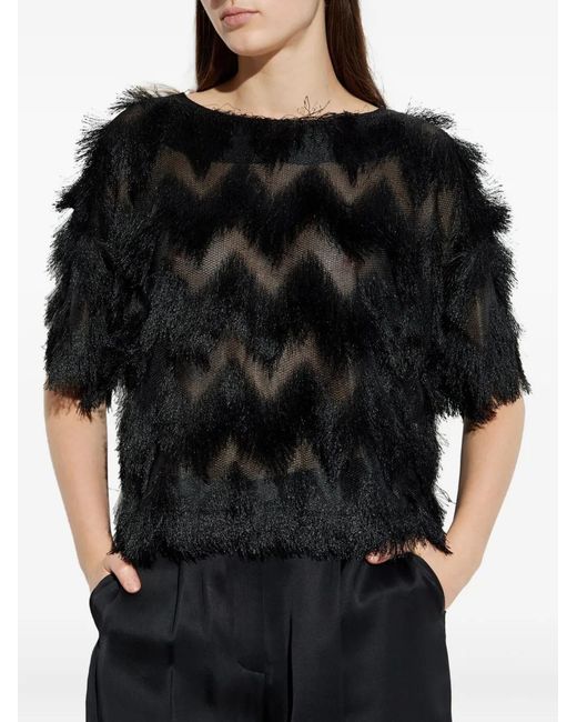 Munthe Black Rossi Fringed Blouse