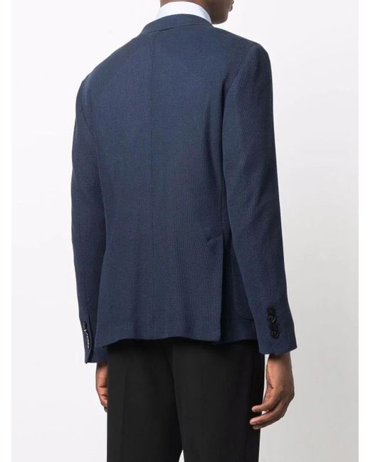 Billionaire Blue Tailored-Fit Single-Breasted Blazer for men