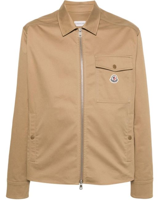 Moncler Natural Logo-patch Shirt Jacket for men