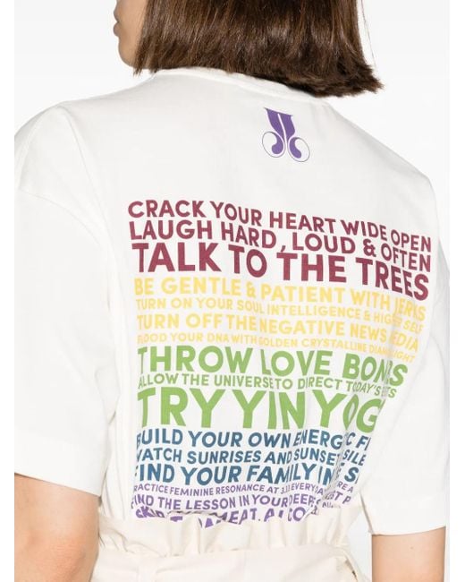 LaDoubleJ White Raise Your Vibrations Cotton T-Shirt