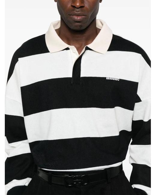 メンズ Rhude ストライプ ポロシャツ Black