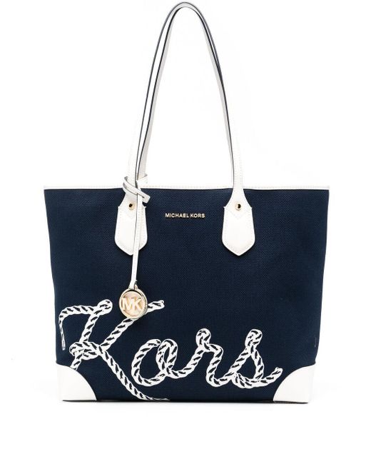 MICHAEL Michael Kors Leder Großer Eva Shopper mit Print in Blau - Lyst