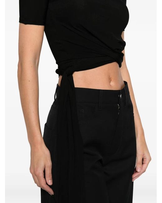 B1ARCHIVE Black Self-Tie Detail T-Shirt