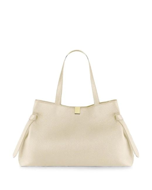 Yuzefi Natural Gyoza Pebble-Grained Bovine Leather Tote Bag