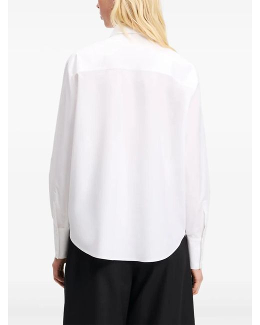 Karl Lagerfeld White Floral Appliqué Shirt