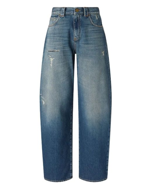 Pinko Blue Ripped-Detail Jeans