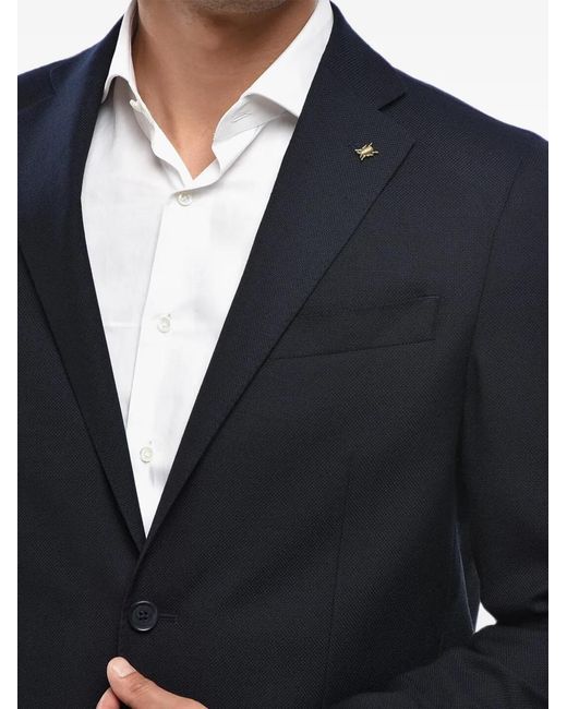 Corneliani Blue Cc Collection Single-Breasted Patch-Pocket Blazer for men