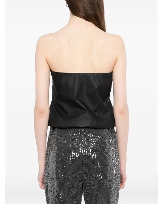 Alexander Wang Gray Leather Strapless Top